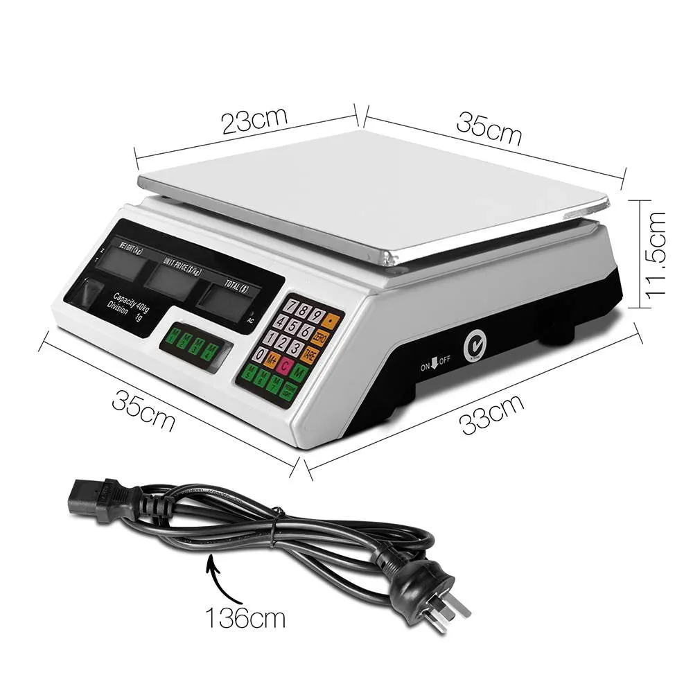 40KG Digital Kitchen Scales w/ LCD & Memory, Emajin