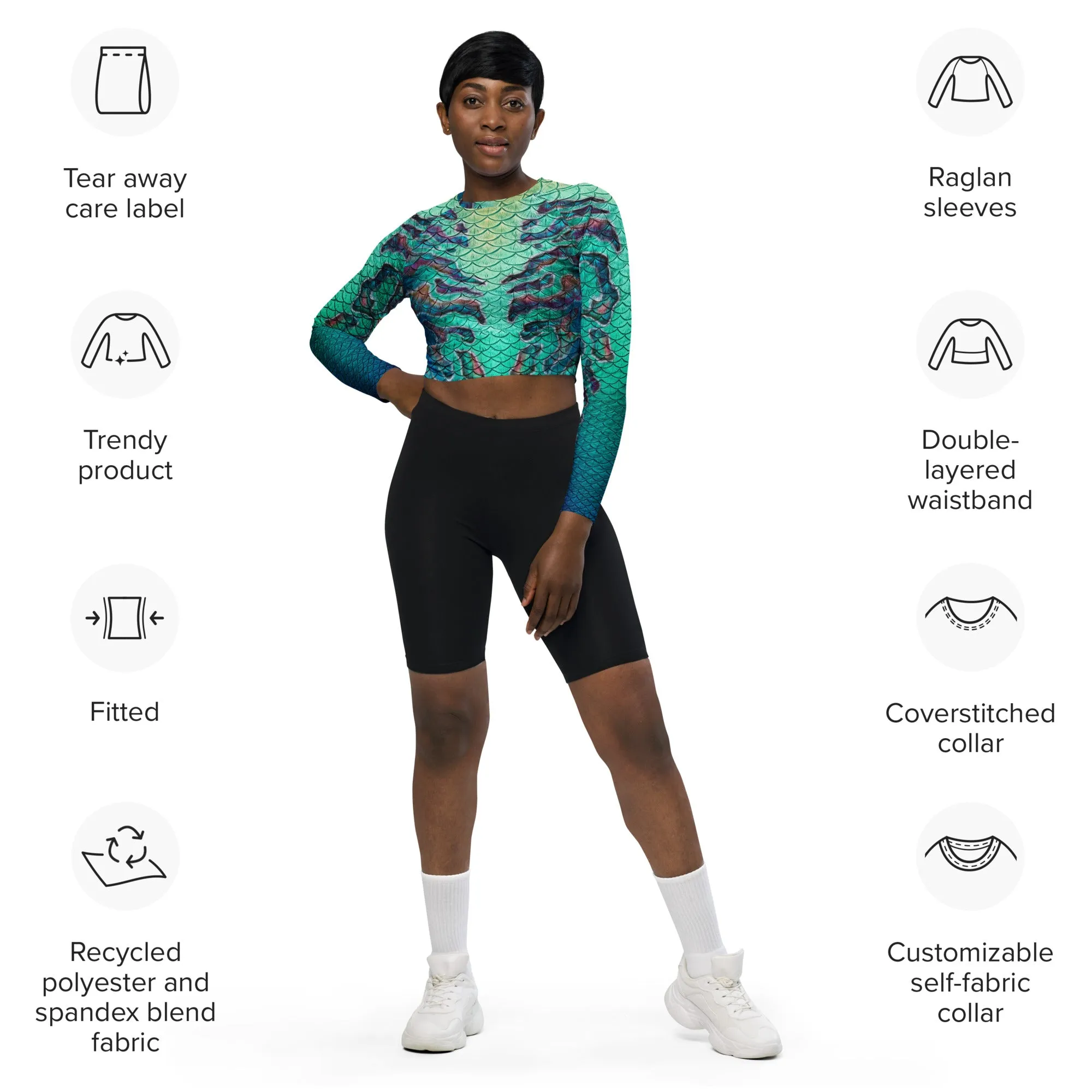 Abalone Abyss Recycled Cropped Rash Guard