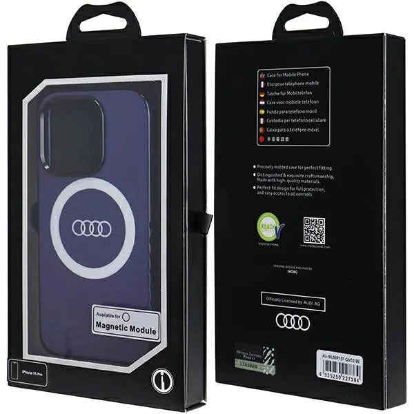 Audi IML Big Logo Hard Case with MagSafe for iPhone 15 Pro 6.1" Blue - AU-IMLMIP15P-Q5/D2-BE