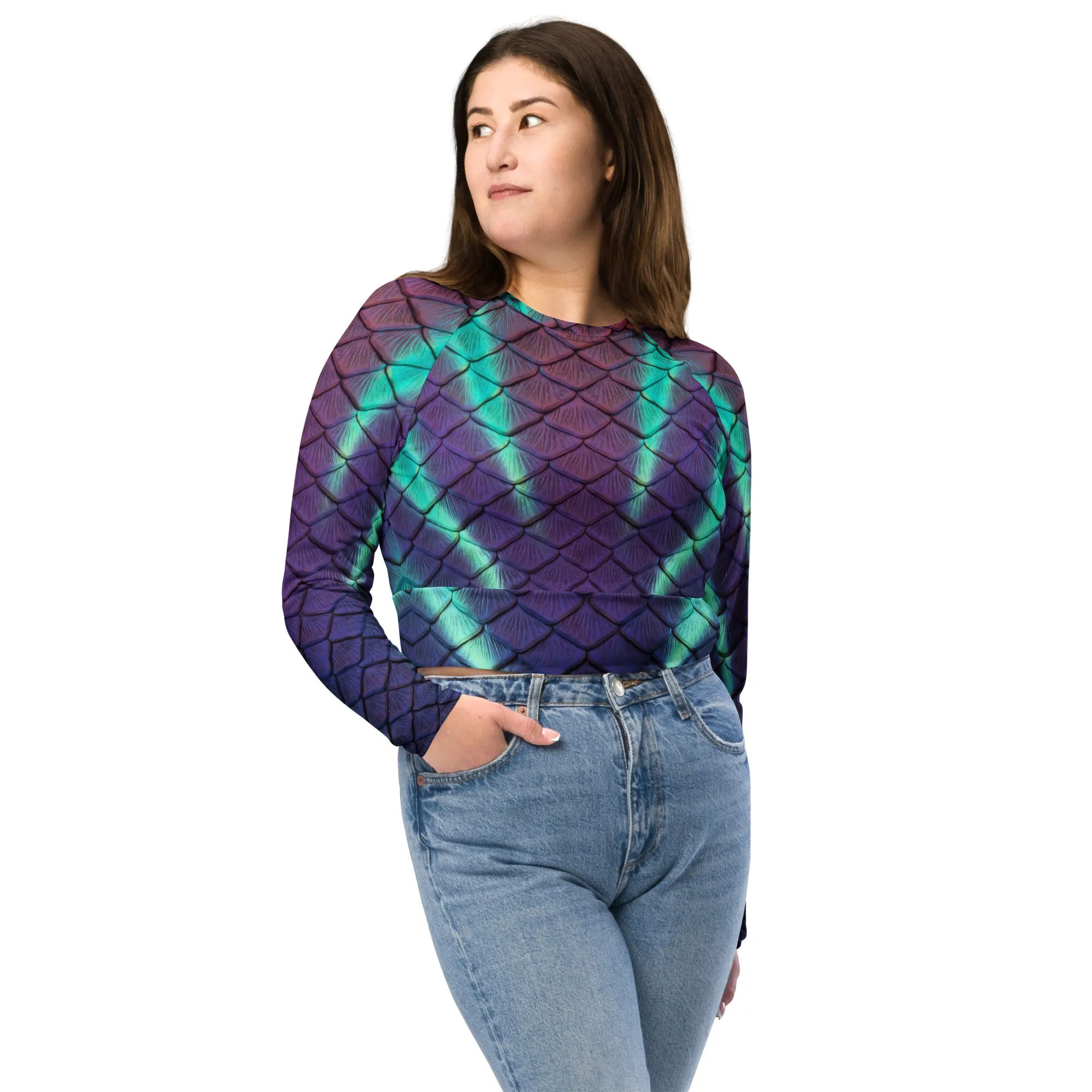 Aurora Borealis Recycled Cropped Rash Guard