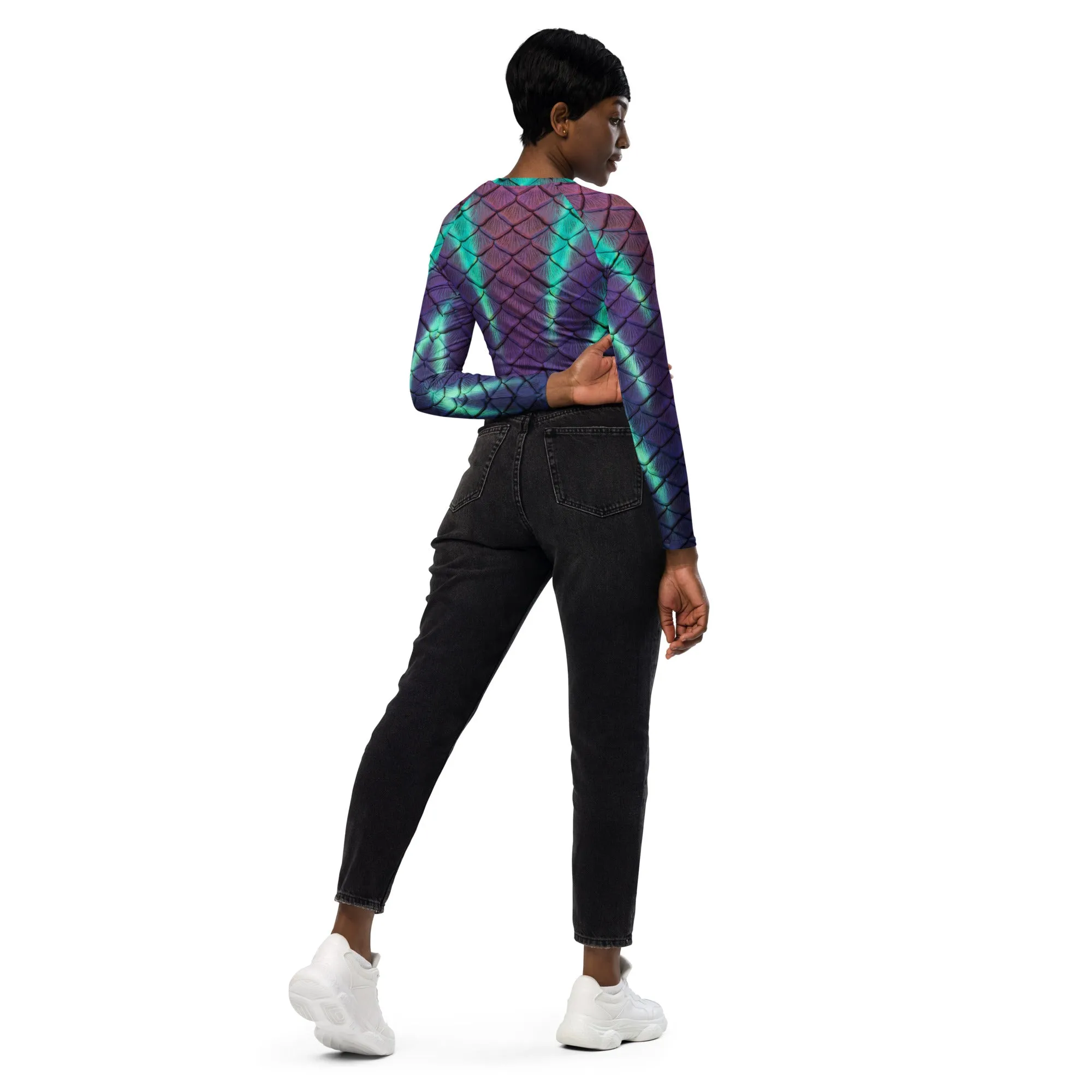 Aurora Borealis Recycled Cropped Rash Guard