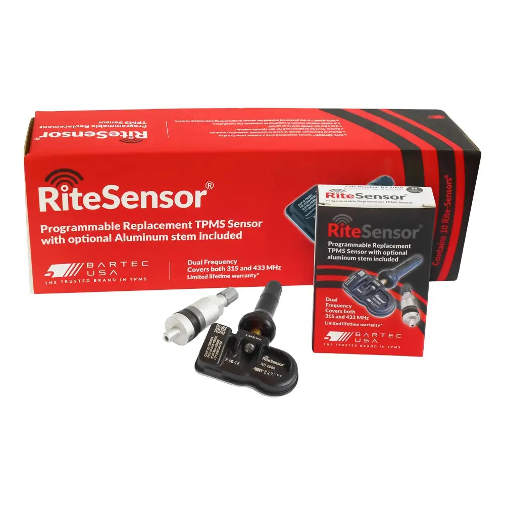 Bartec RS-2000 RITESensors Dual Band TPMS Sensor, Rubber/Metal Stems (315/433Mhz)