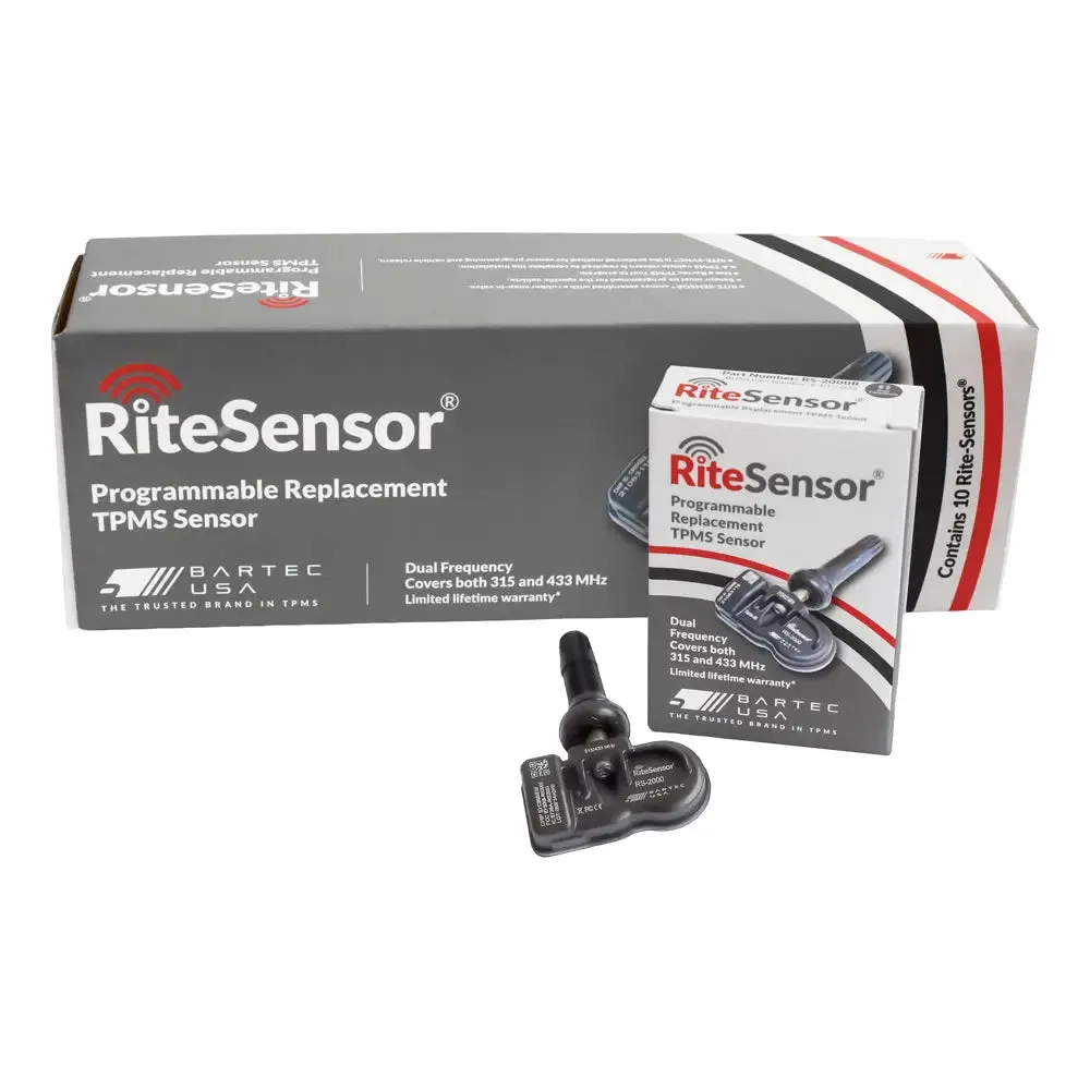 Bartec RS-2000R RITESensors Dual Band TPMS Sensor, Rubber Stem (315/433Mhz)