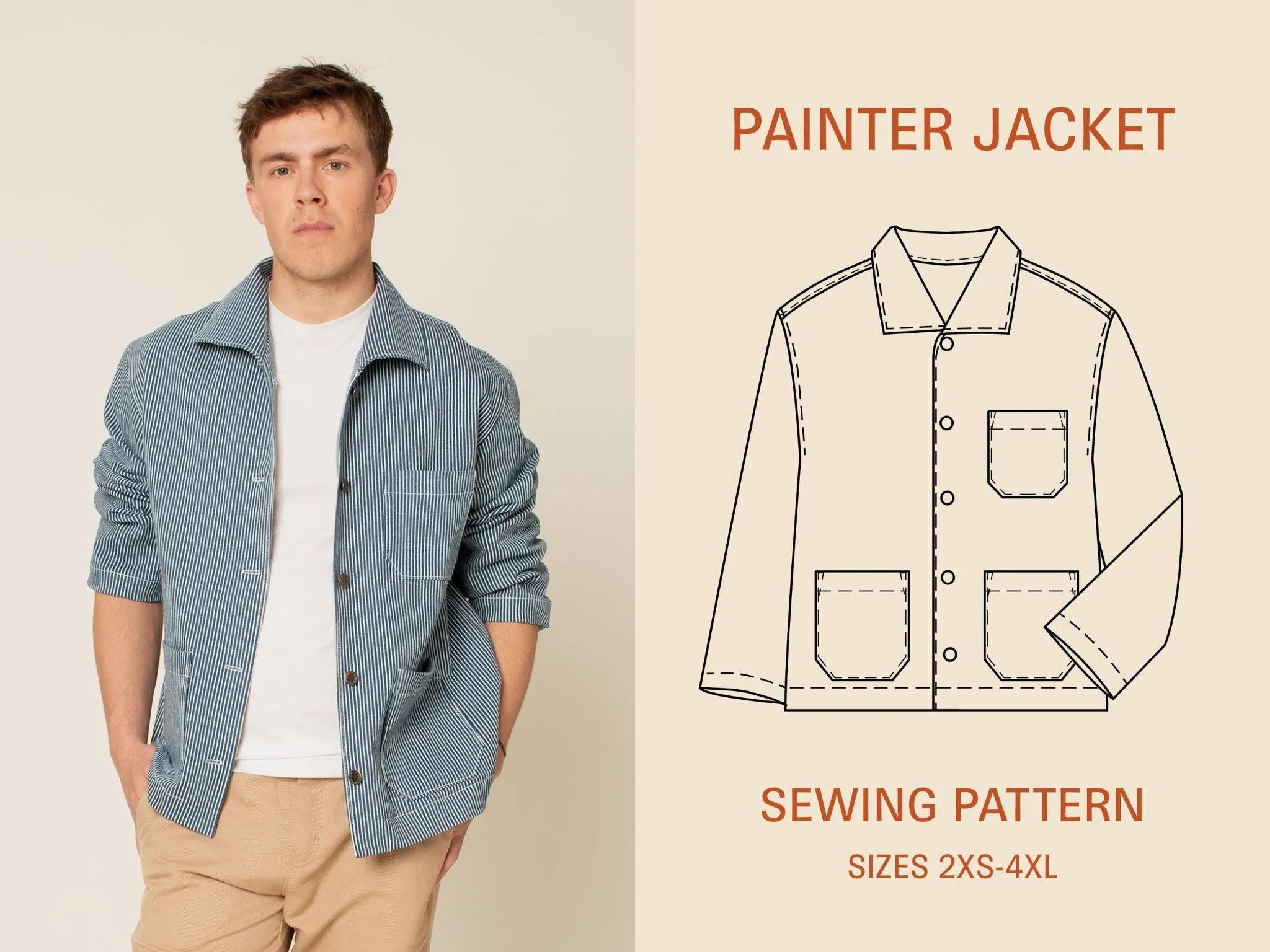 Painter Jacket pattern- Unisex