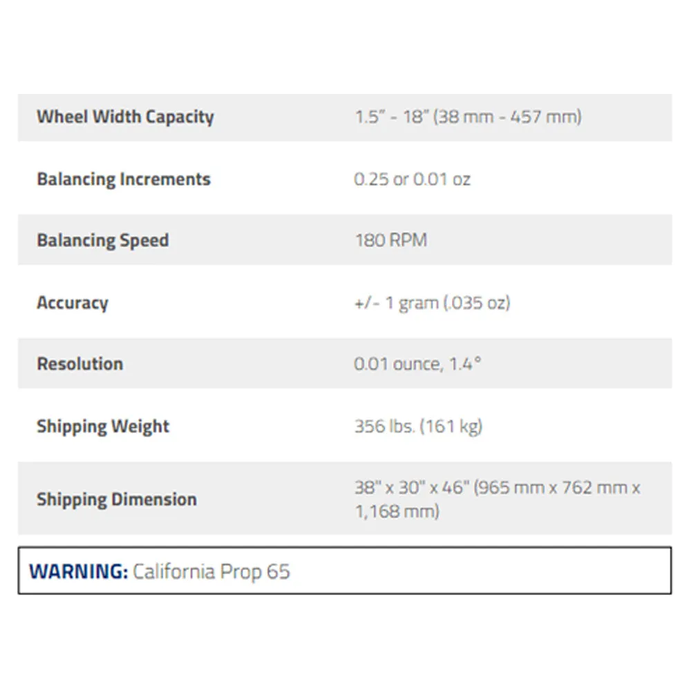 Ranger DST2420 Tire Balancer 40mm Shaft - 30" Maximum Wheel Diameter Capacity