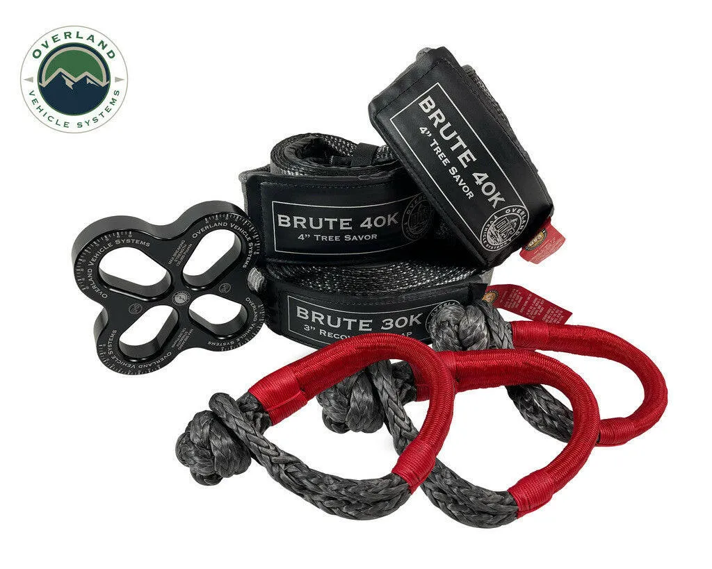 R.D.L Recovery Distribution Link, 4" X 8' Tree Savers (2), 5/8" Soft Shackles (3), and 30,000 Tow Strap Combo Kit