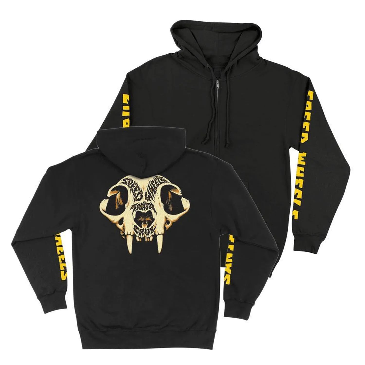 Santa Cruz Speed Wheels Skull Zip-Up Hooded Sweatshirt