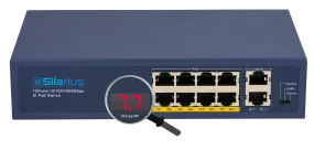 Silarius SIL-A8POE1G96 10 Ports POE  switch with 8 Gigabit Ports PoE , 2 Gigabit Uplinks, VLAN config and POE indicator - 96W POE 